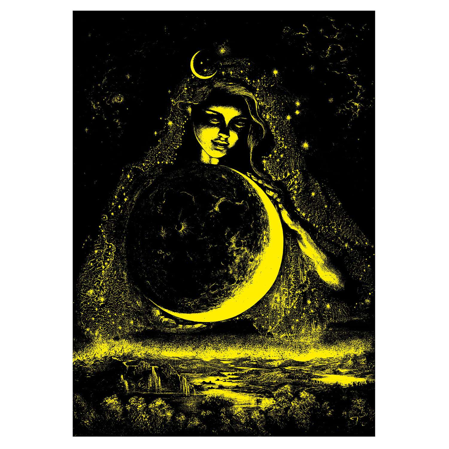 Пазл 1000 деталей ART PUZZLE с неоновым свечением Богиня Луны Josepnine Wall - фото 3