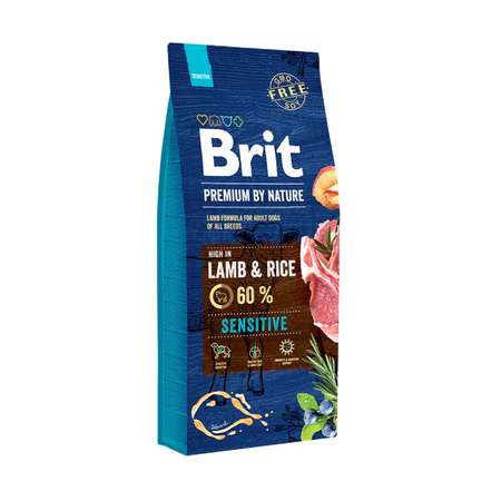 Корм Brit Premium 15кг для собак с чувствительным пищеварением ягненок