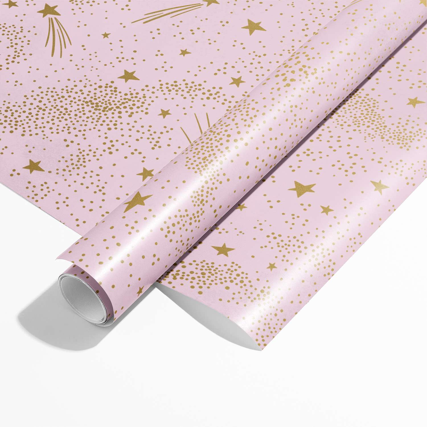 Бумага упаковочная Красота в Деталях Звезды на розовом фоне - фото 3