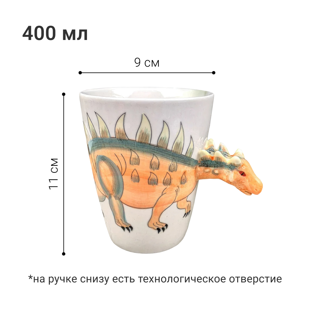 Кружка 400 мл ZDK Homium Kitchen Animals Dinosaur оранжевый стегозавр 400 мл - фото 6