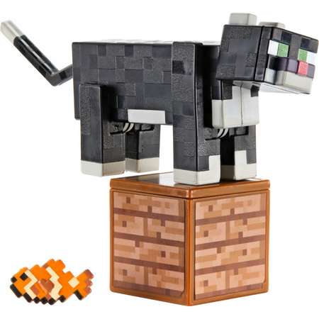 Фигурка Minecraft Черно-белый кот с аксессуарами GCC18