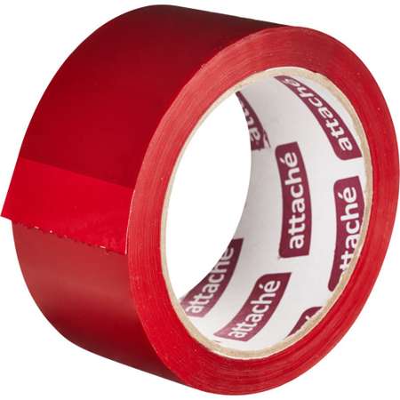 Клейкая лента Attache упаковочная 48 мм х 66 метров 45 мкм красный 3 шт