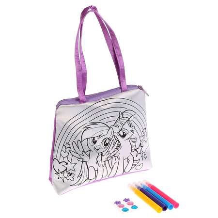 Набор для творчества Multiart My Little Pony Сумочка для росписи с фломастерами и стразами 253356