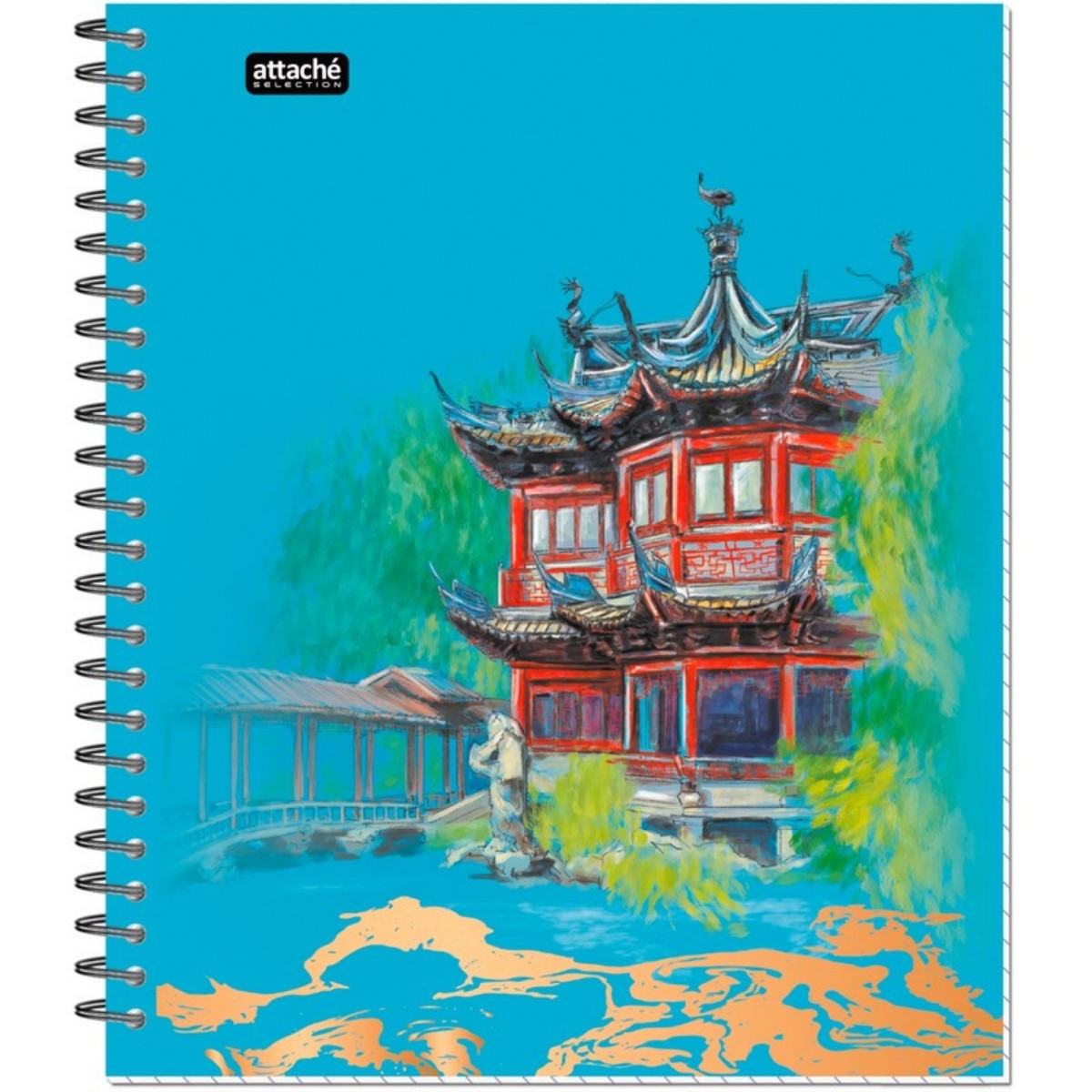 Бизнес-тетрадь Attache Selection Travel China А5 96 листов клетка гребень ламинированная обложка 4 шт - фото 1
