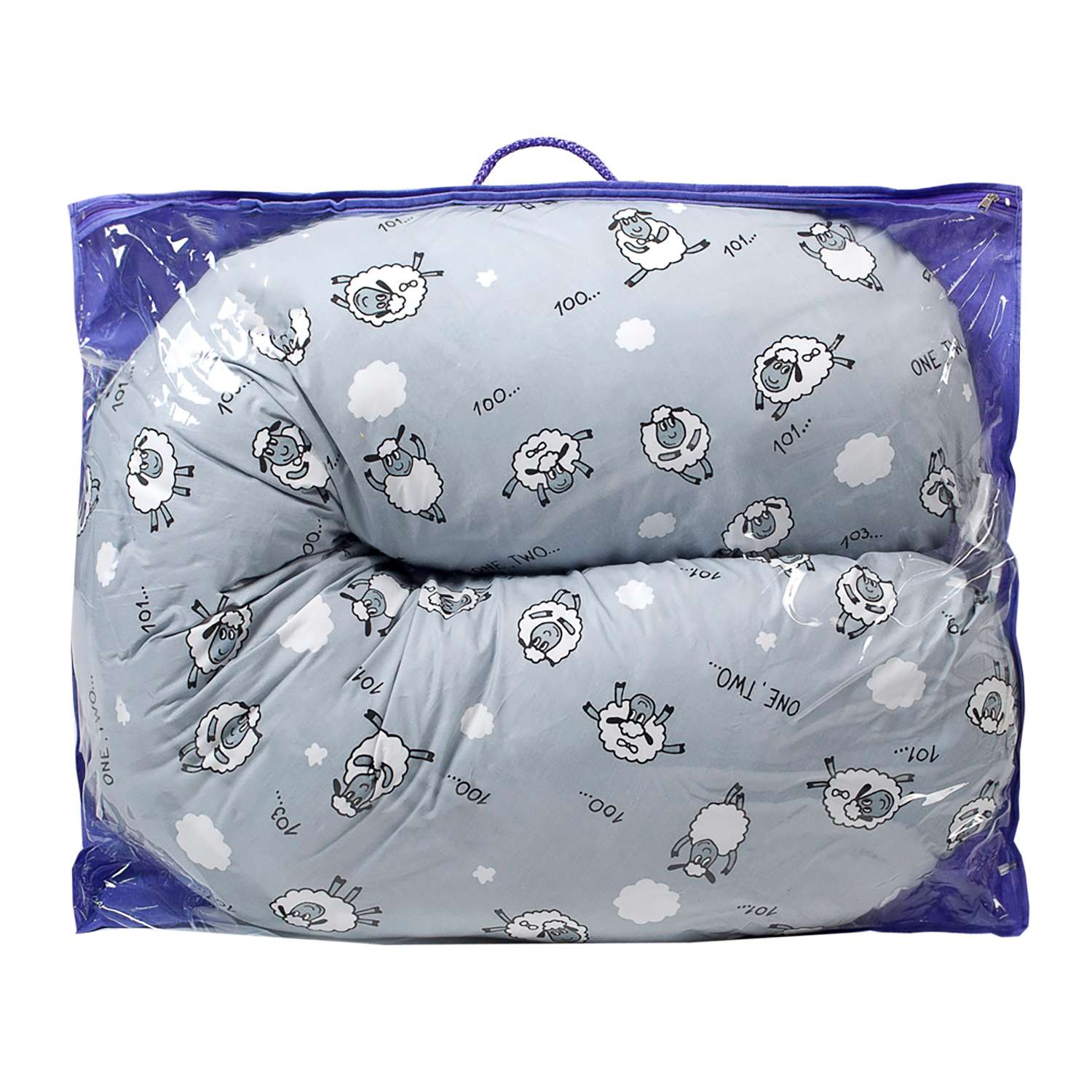 Подушка для беременных Amarobaby Mild design edition Засыпайка Серый - фото 2