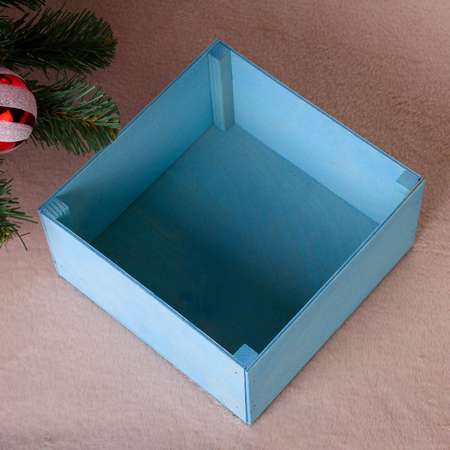 Коробка Sima-Land подарочная« Новогодняя. c ёлкой» голубая. 20×20×10 см