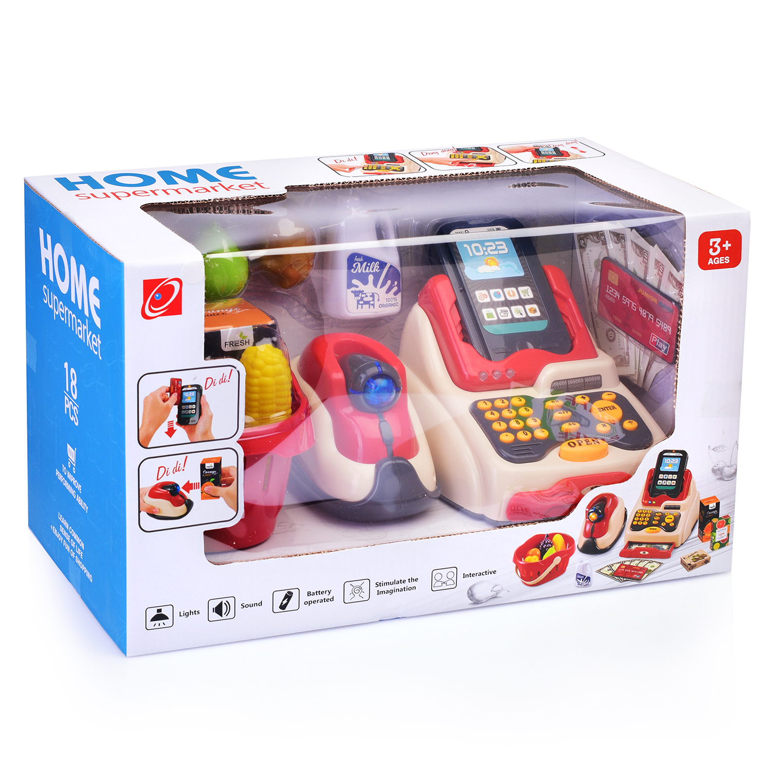 Игровой набор Ural Toys Касса с корзиной для покупок и муляжами продуктов - фото 6