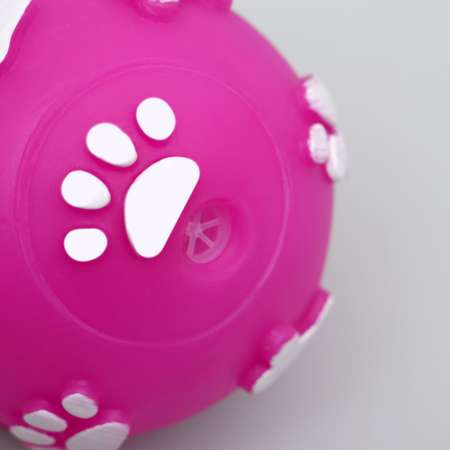 Игрушка для собак Пижон Мячик с пищалкой «Лапки» 5.5 см фиолетовый