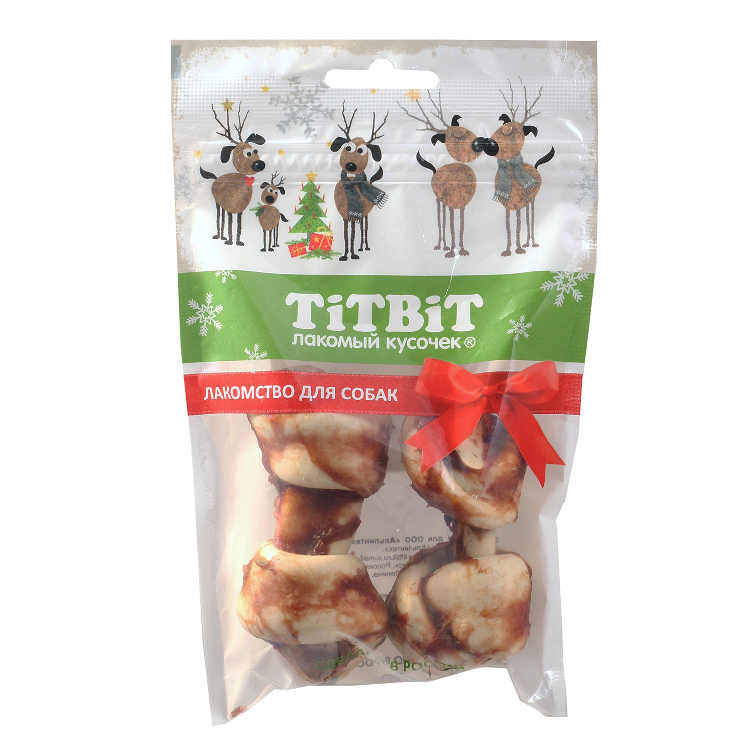 Лакомство для собак TITBIT Косточки с бараниной Новогодняя коллекция 100г - фото 1
