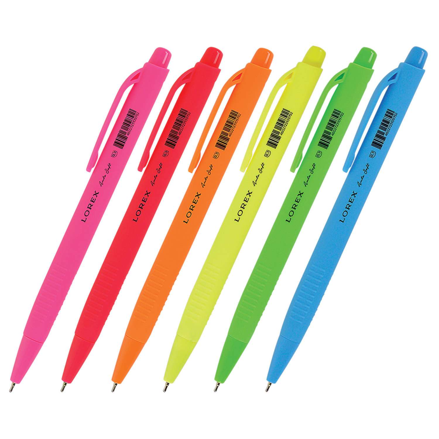 Ручка шариковая Lorex Stationery Auto Soft Triangle автоматическая Neon Синий в ассортименте LXOPAS-TN1 - фото 1