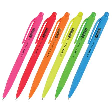 Ручка шариковая Lorex Stationery Auto Soft Triangle автоматическая Neon Синий в ассортименте LXOPAS-TN1