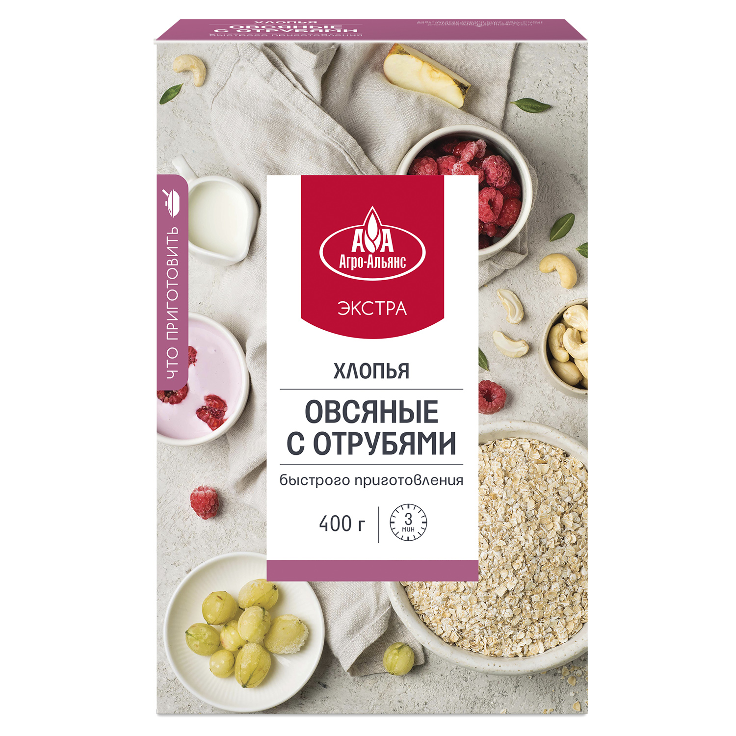 Хлопья Агро-Альянс овсяные с отрубями купить по цене 69 ₽ в  интернет-магазине Детский мир