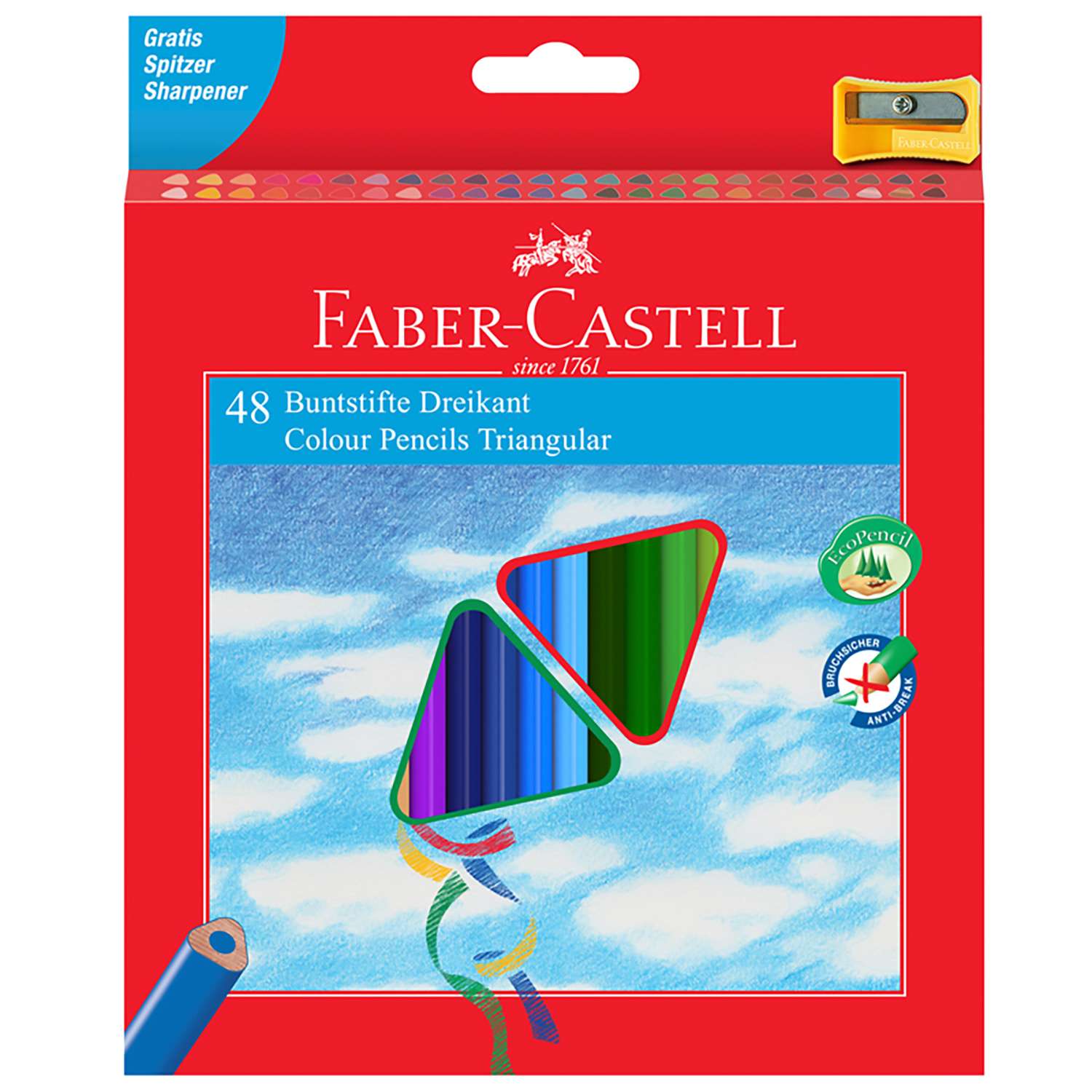 Карандаши цветные Faber Castell утолщенные 48цветов +точилка 120548 - фото 1