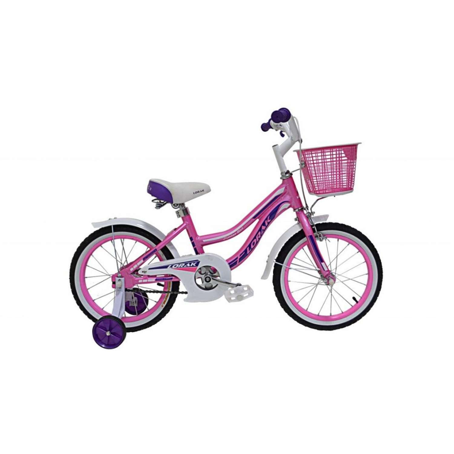 Велосипед детский Lorak junior 16 girl розовый/фиолетовый - фото 1