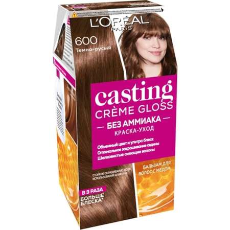 Краска для волос LOREAL Casting Creme Gloss без аммиака оттенок 600 Темно-русый