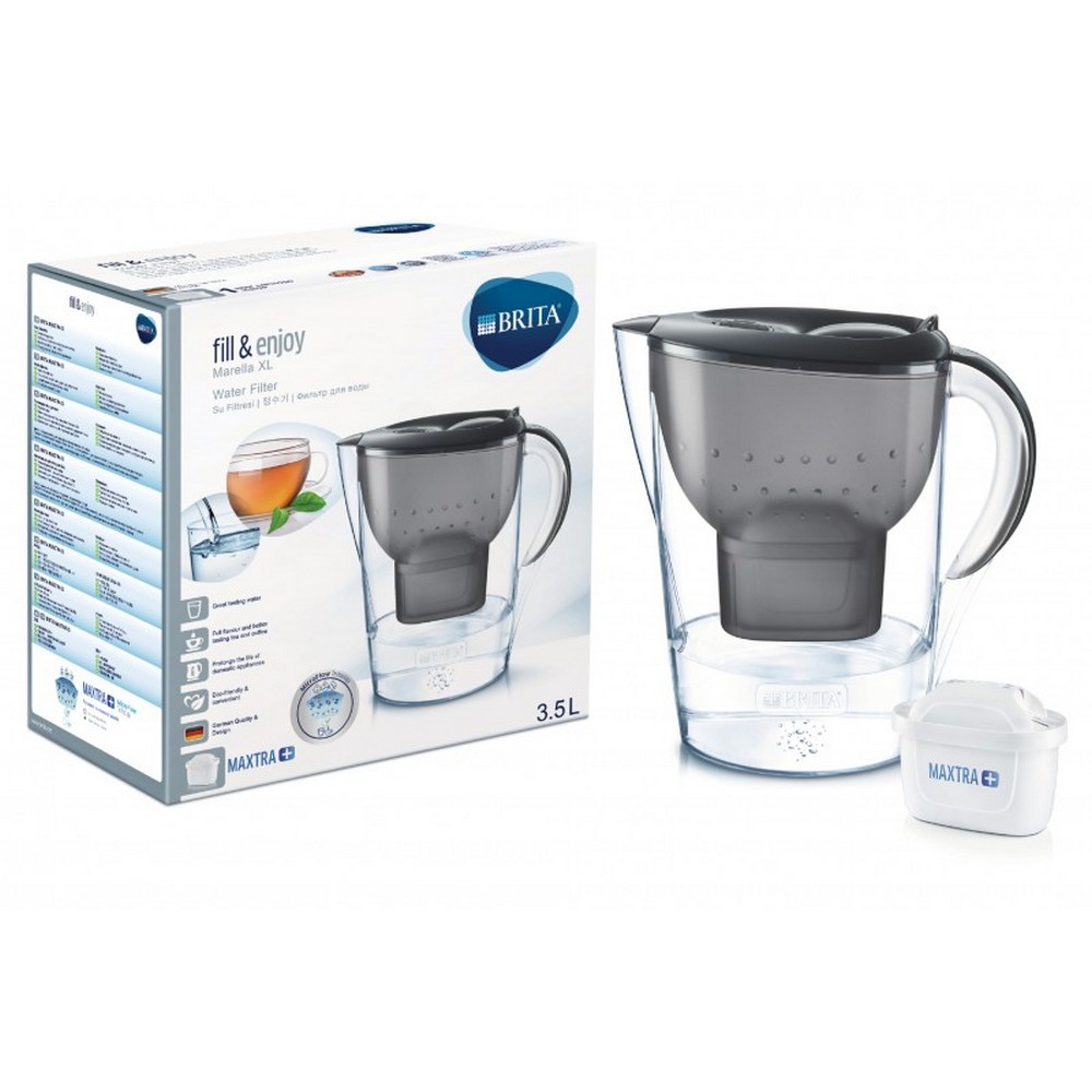 Фильтр-кувшин BRITA Marella XL MEMO MX+ графит 3.5 л 1036324 - фото 1