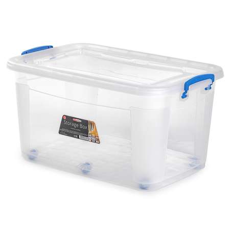 Контейнер elfplast для хранения Storage Box на колесах прозрачный 50 л 64х41.5х31.5 см