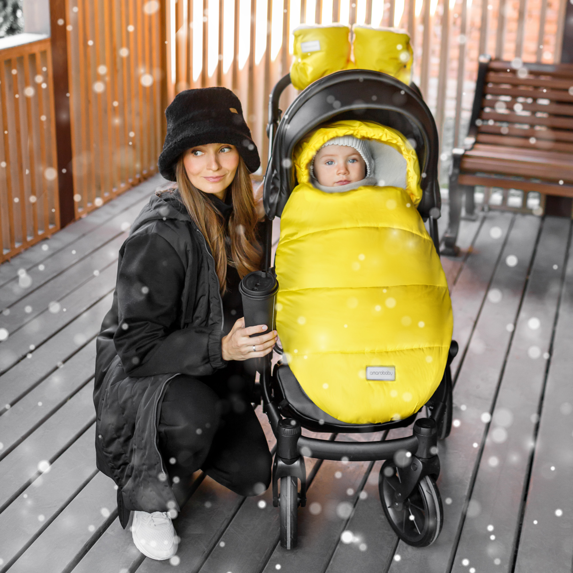 Конверт Amarobaby Snowy Travel Желтый AMARO-6101-STZ - фото 4