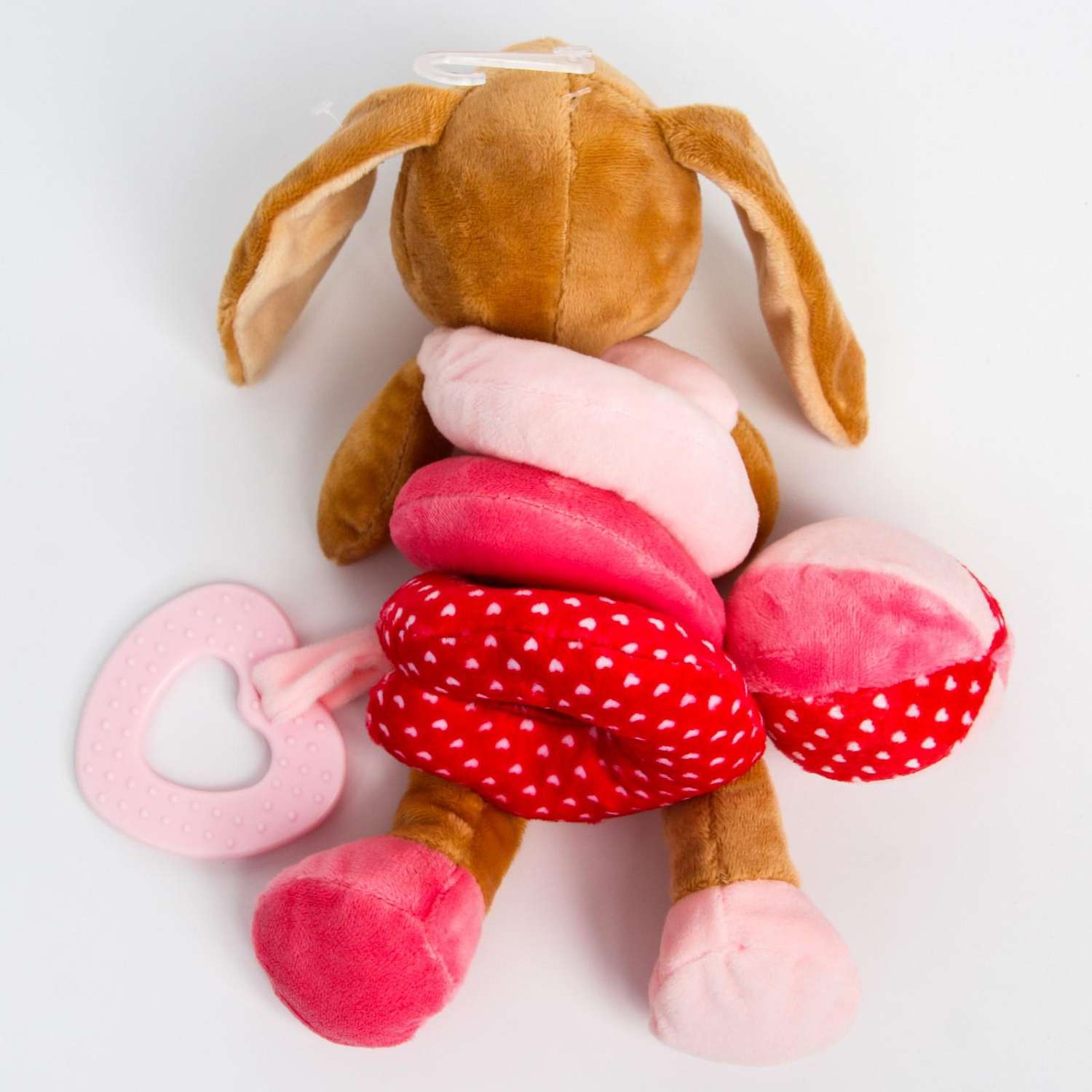 Игрушка-подвеска Крошка Я с погремушкой Зайка розовая - фото 3
