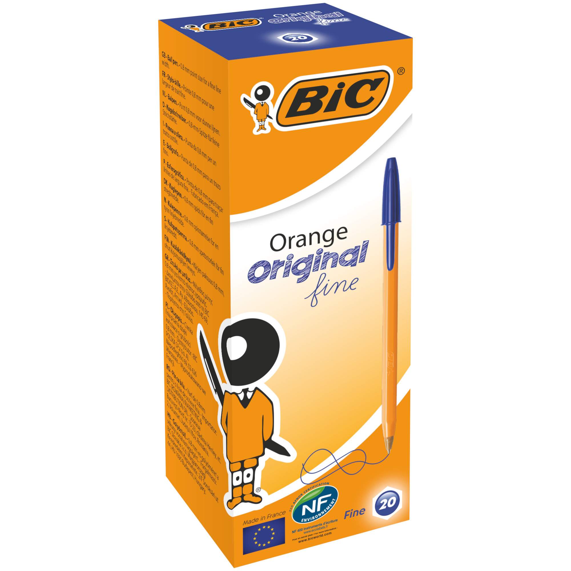 Ручка шариковая BIC Оранж Файн Синий 8099221 - фото 4