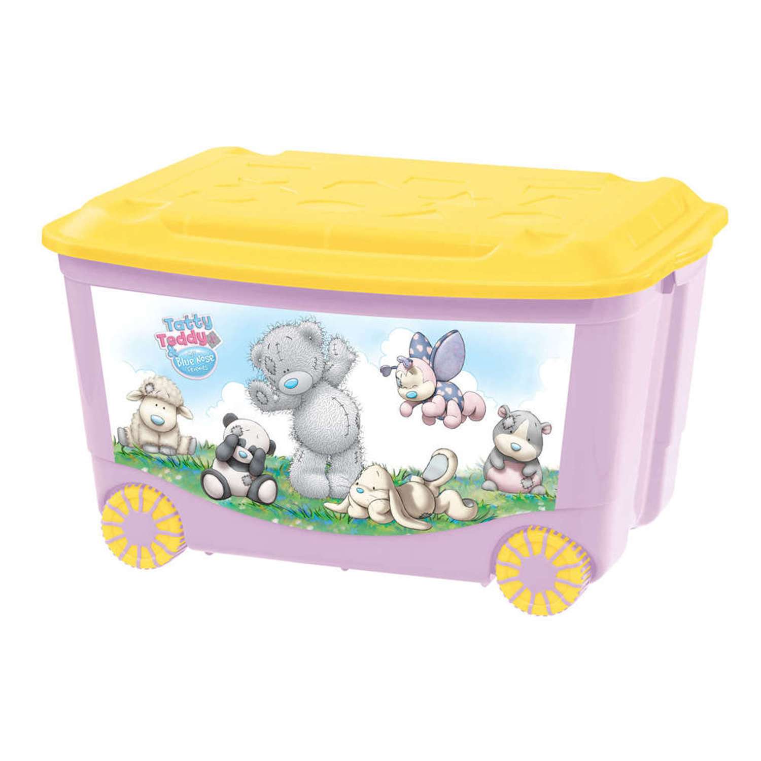 Ящик для игрушек Me to you на колесах с аппликацией 58х39х33.5 см розовый - фото 1