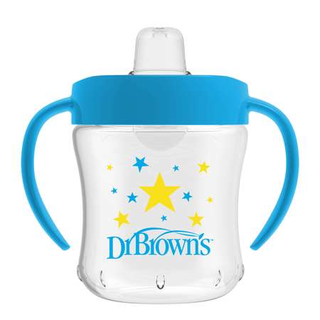 Чашка-непроливайка Dr Brown's с ноcиком 180мл с 6месяцев Синяя