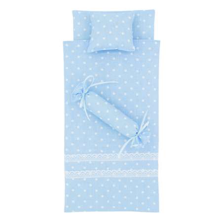 Комлпект постельного белья Модница для куклы 29 см голубой