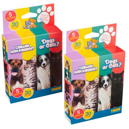 Набор коллекционных наклеек Panini Собаки или кошки Dogs or Cats 10 пакетиков в экоблистере