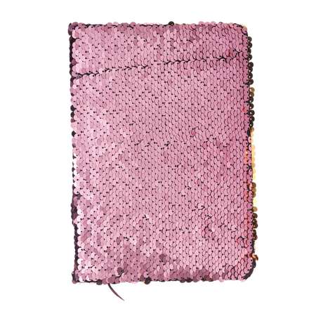Записная книжка Sima-Land А5 80 листов линия Пайетки двухцветные розово-золотистые