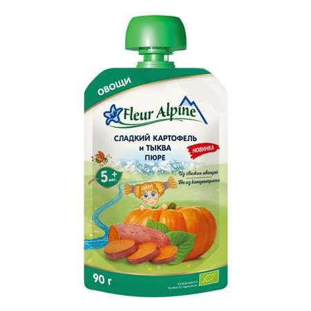 Пюре овощное Fleur Alpine Сладкий картофель и тыква 90г с 5месяцев