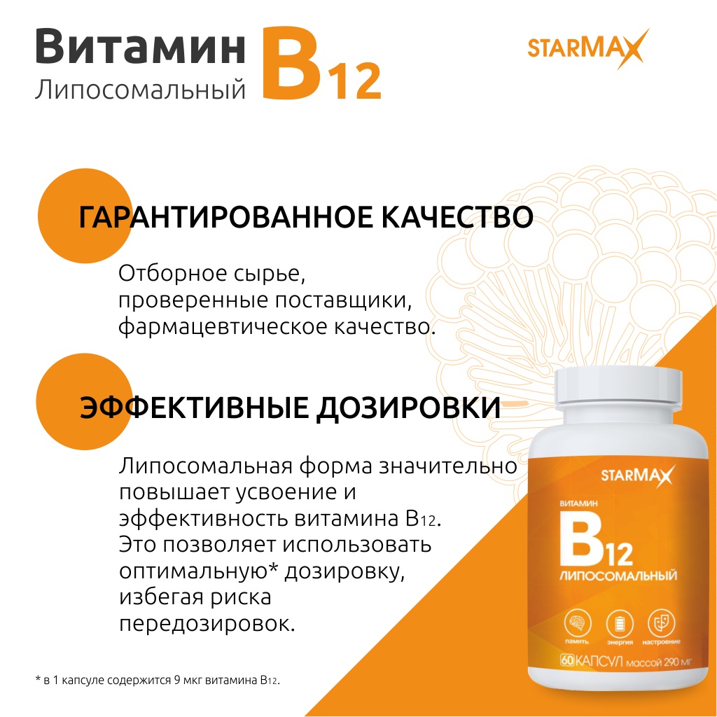 БАД VECTOR-MEDICA Витамины В12 липосомальные 290 мг №60 капс. - фото 7