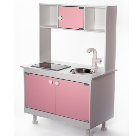 Детская кухня Sitstep интерактивная плита розовые фасады