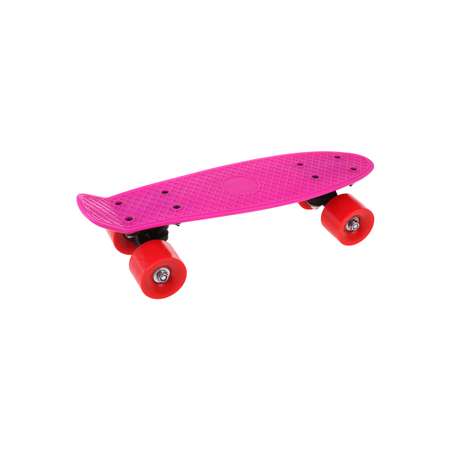 Скейтборд Наша Игрушка пенниборд пластик 41x12 см с большими PVC колесами. Розовый
