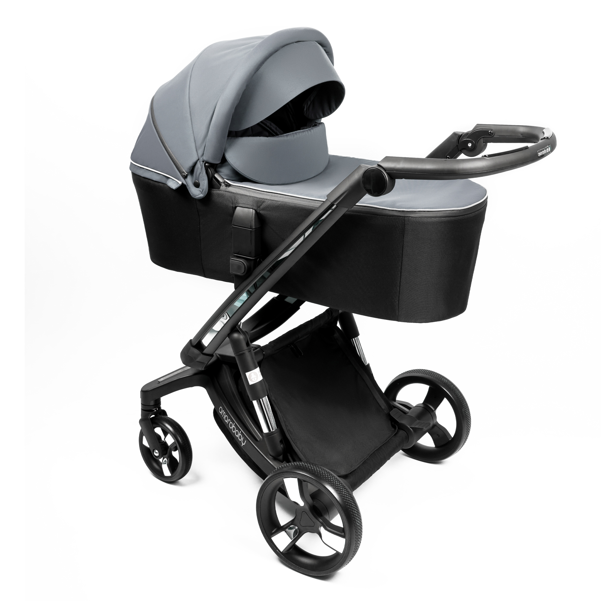 Коляска детская 2 в 1 AmaroBaby Tutum с Auta brake серый - фото 23