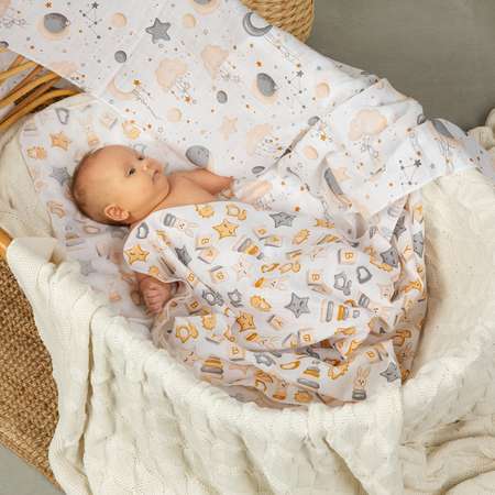 Пеленка муслиновая inlovery для новорожденных игрушки/луна 90х130см 2 шт.