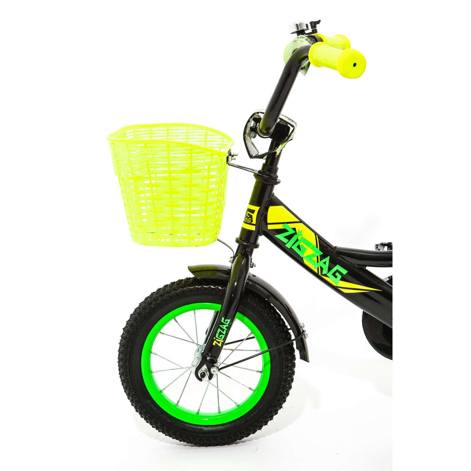 Велосипед ZigZag 12 CLASSIC черный желтый С РУЧКОЙ - фото 5