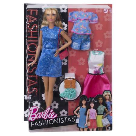 Кукла Barbie в голубом платье DTF06