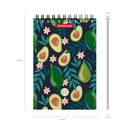 Блокнот ErichKrause Avocado Dusk на спирали А6 Клетка 60л 53120