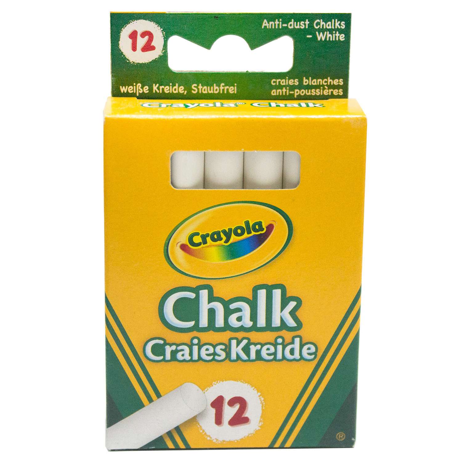 Мелки Crayola неосыпающиеся 12 шт белые - фото 1