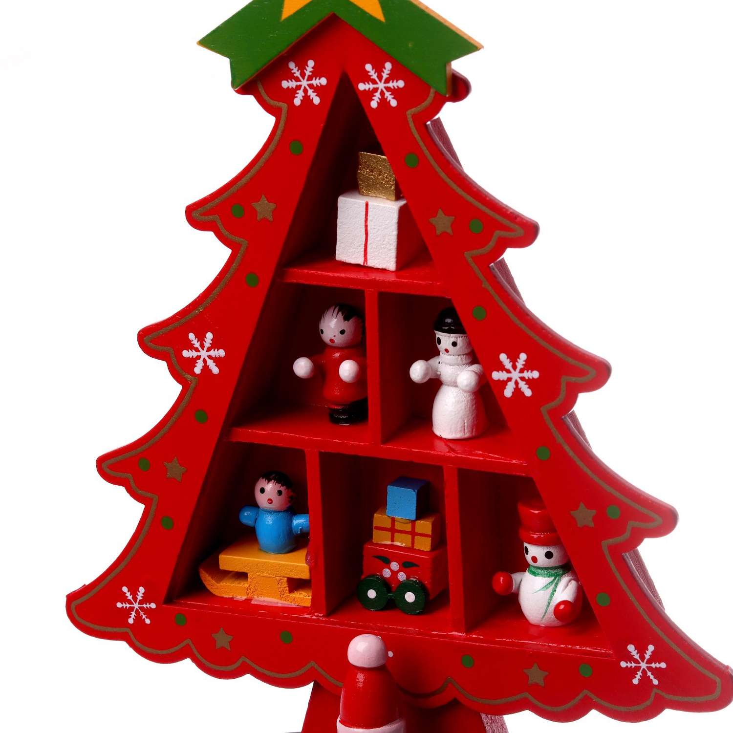 Новогодний сувенир Лесная мастерская «Ёлка с ячейками под подарки» 14.5 × 19.5 см красная - фото 7