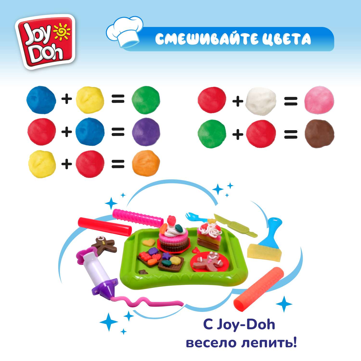 Набор для лепки Joy-Doh Кондитерская 4*56г CAKE-224 pot - фото 13