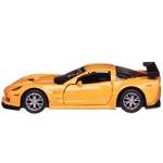 Машина металлическая Uni-Fortune Chevrolet Corvette C6 R желтый цвет двери открываются