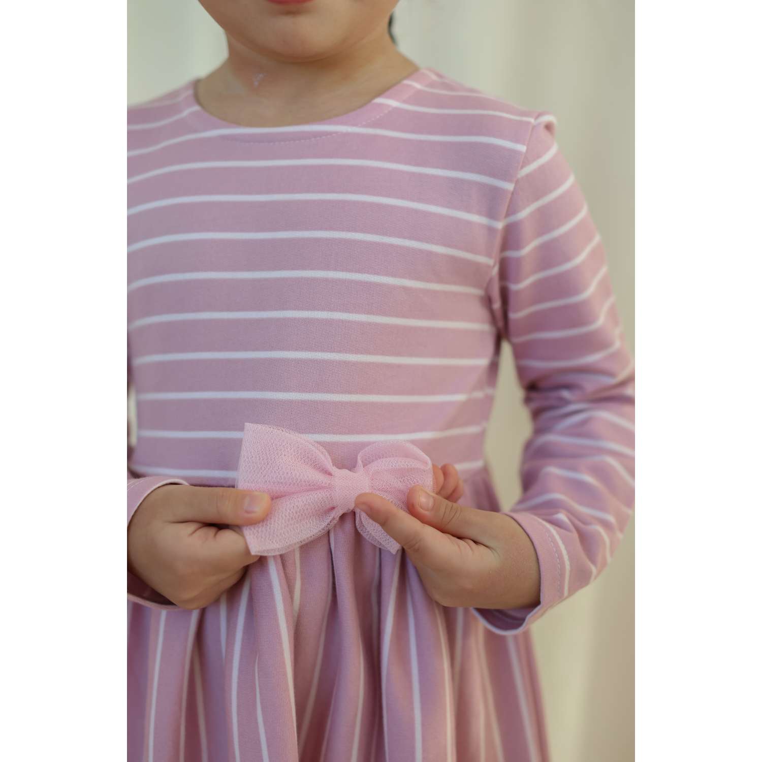 Платье Little Star 30931-розовый полоски фут - фото 2