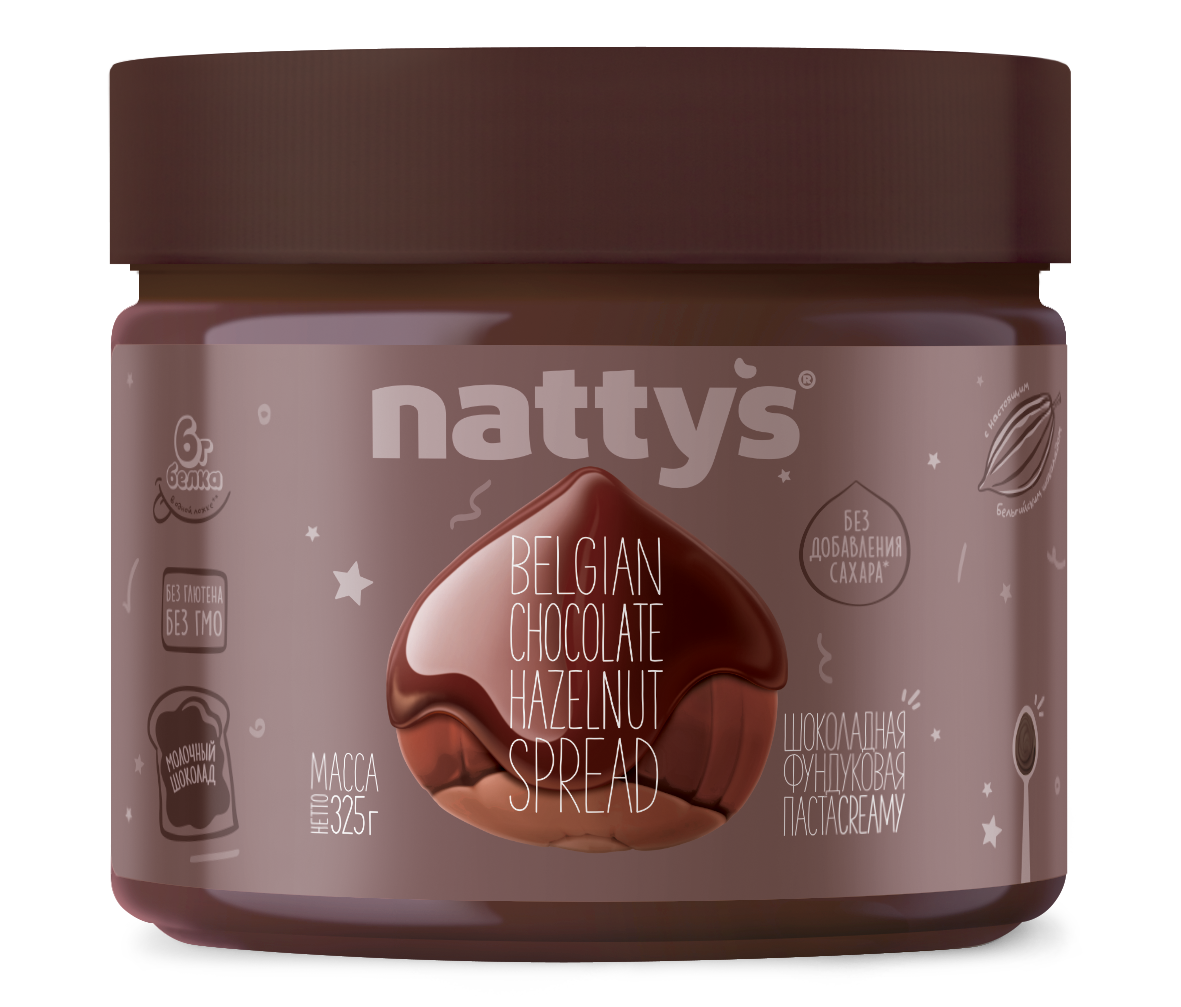 Паста шоколадная Nattys Choconut с молочным шоколадом и фундуком 325 г - фото 1