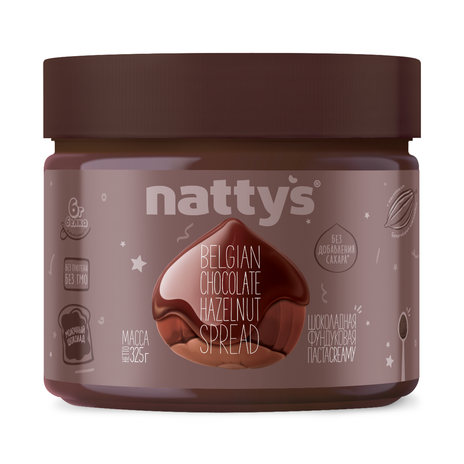 Паста шоколадная Nattys Choconut с молочным шоколадом и фундуком 325 г - фото 1
