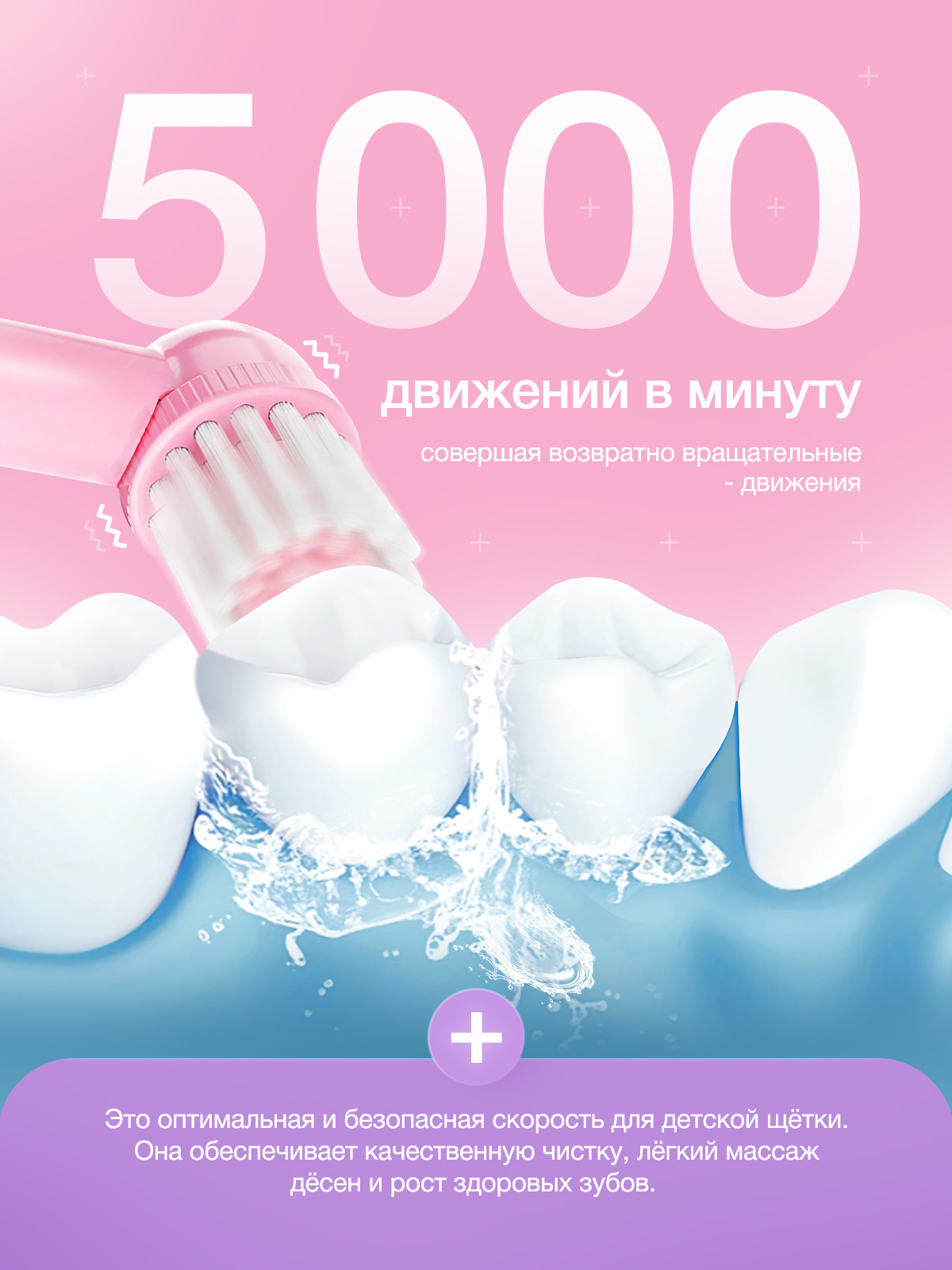 Электрическая зубная щетка DENMARE Розовый - фото 7