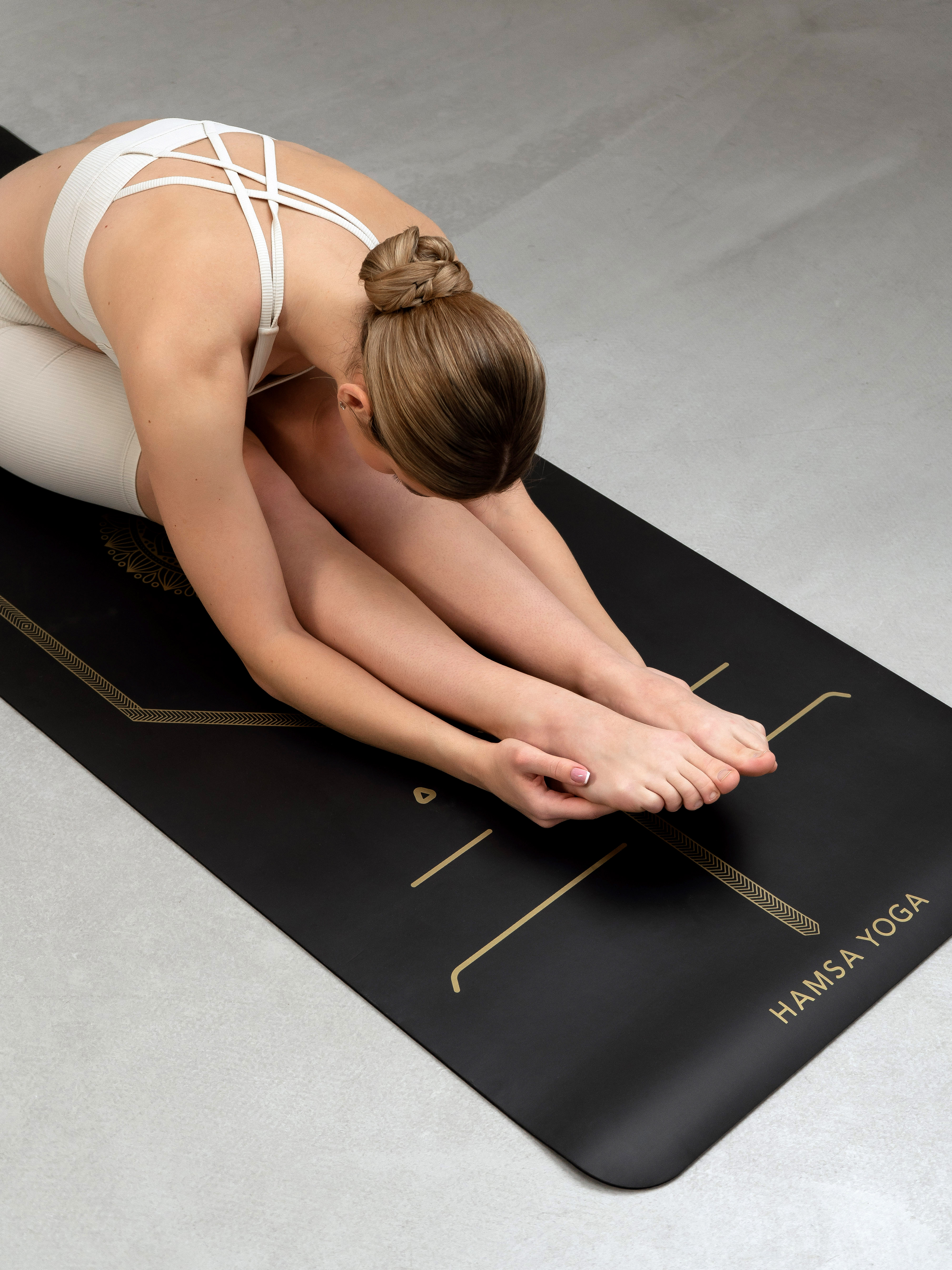 Коврик для йоги и фитнеса Hamsa Yoga 183х68х0.6 см черный - фото 6