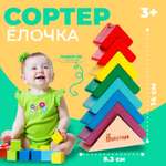 Пирамидка Baby Toys «Ёлочка» основание 7 деталей 8 3 × 2 9 × 14 cм