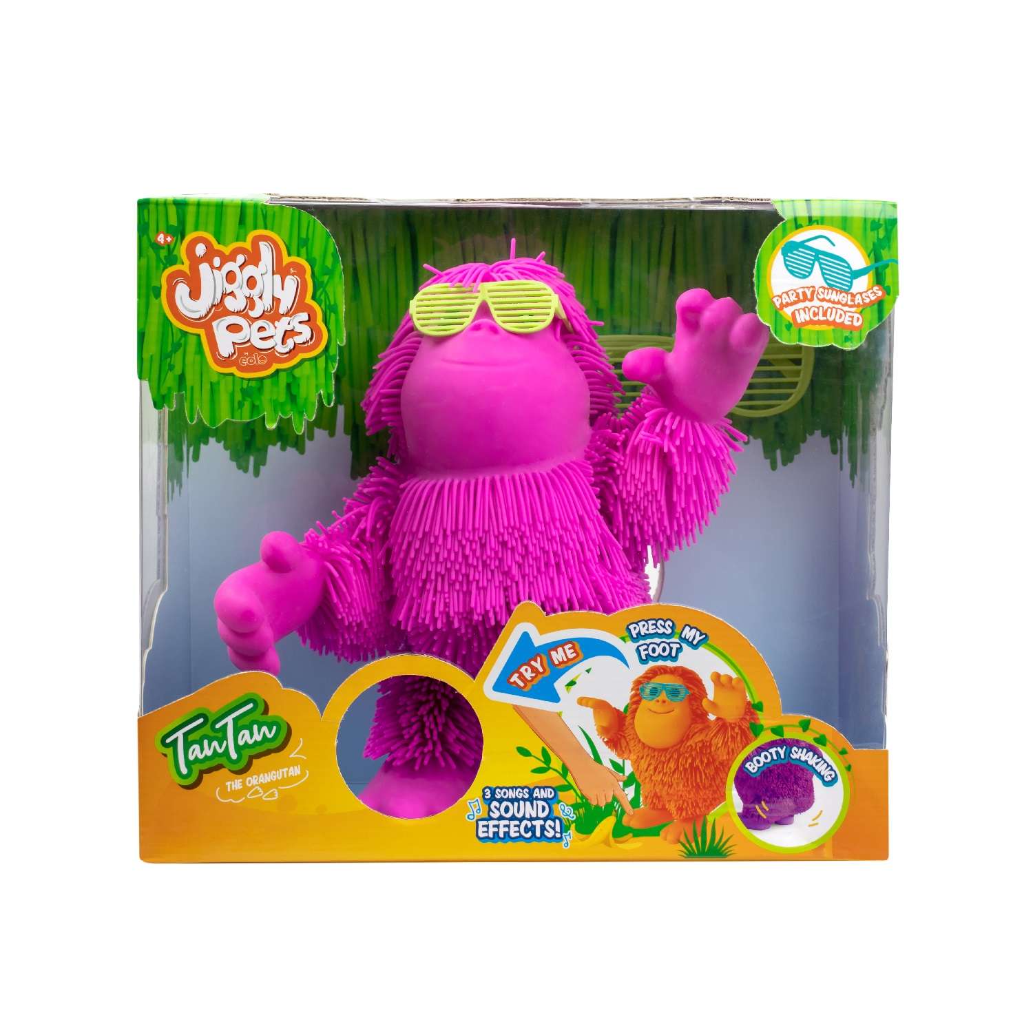 Игрушка Jiggly Pets Орангутан Тан-Тан интерактивный Розовый 40390 - фото 6
