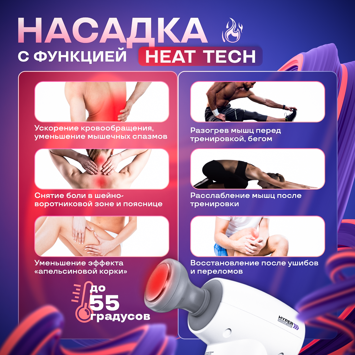 Перкуссионный массажер для тела CS MEDICA VibraPulsar White Massage Gun - фото 5